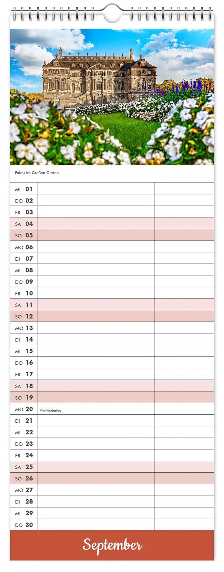 Bild: 9783912303261 | Küchenkalender Dresden 2027 | 15 x 40 cm weißes Kalendarium | Kalender