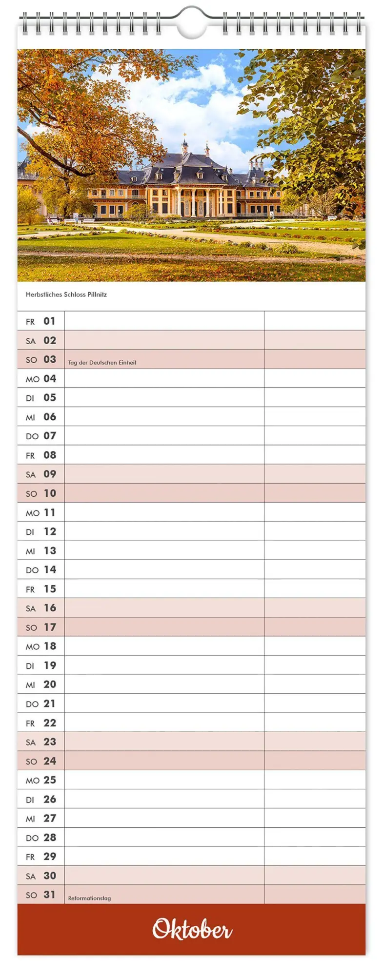 Bild: 9783912303261 | Küchenkalender Dresden 2027 | 15 x 40 cm weißes Kalendarium | Kalender