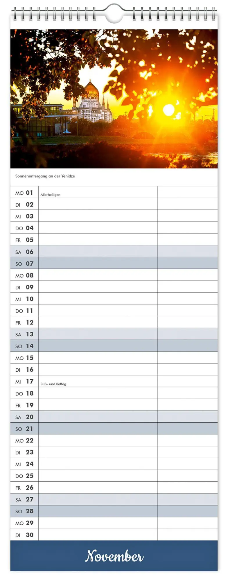 Bild: 9783912303261 | Küchenkalender Dresden 2027 | 15 x 40 cm weißes Kalendarium | Kalender