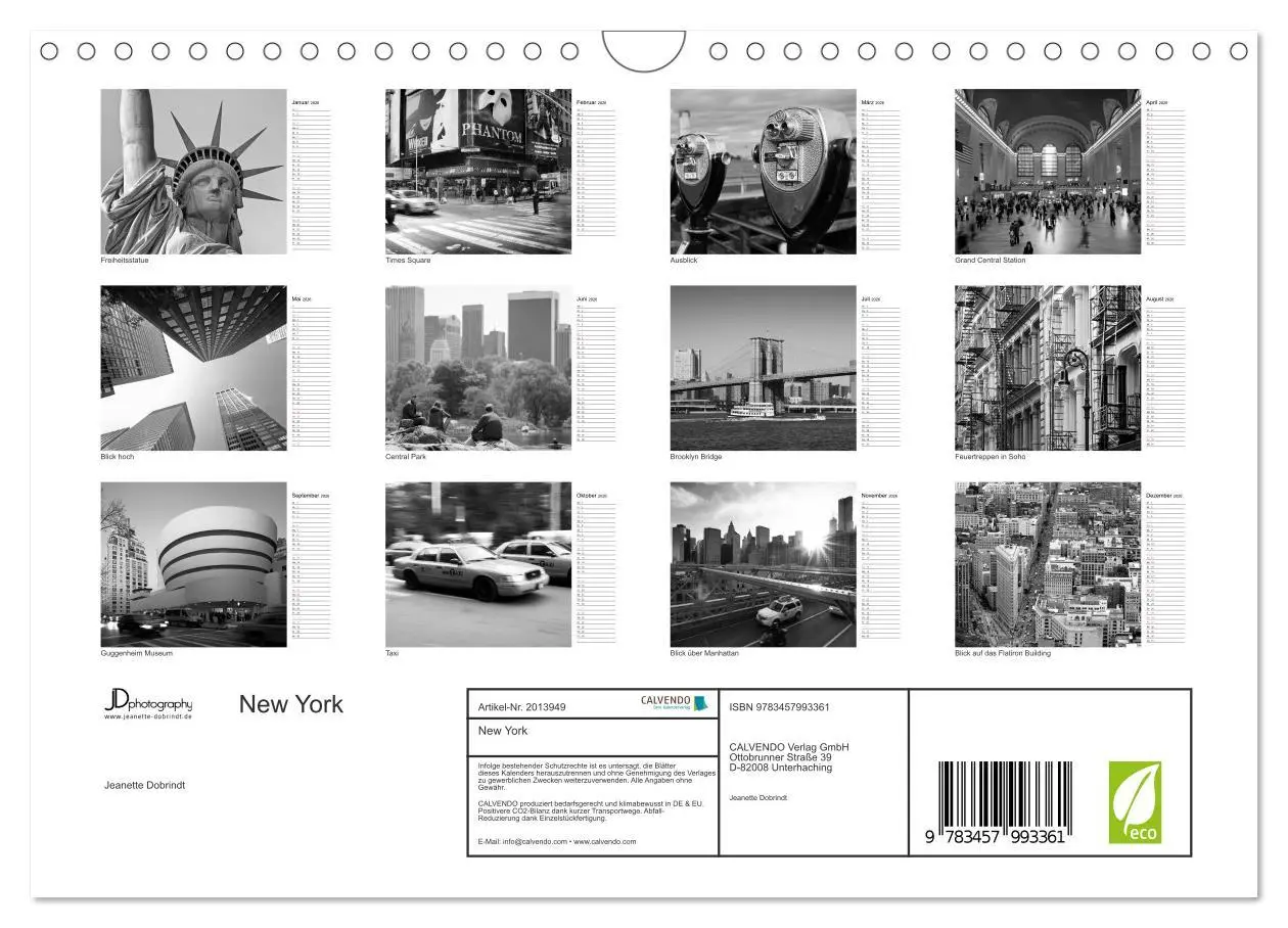 Bild: 9783457993361 | New York (Wandkalender 2026 DIN A4 quer), CALVENDO Monatskalender