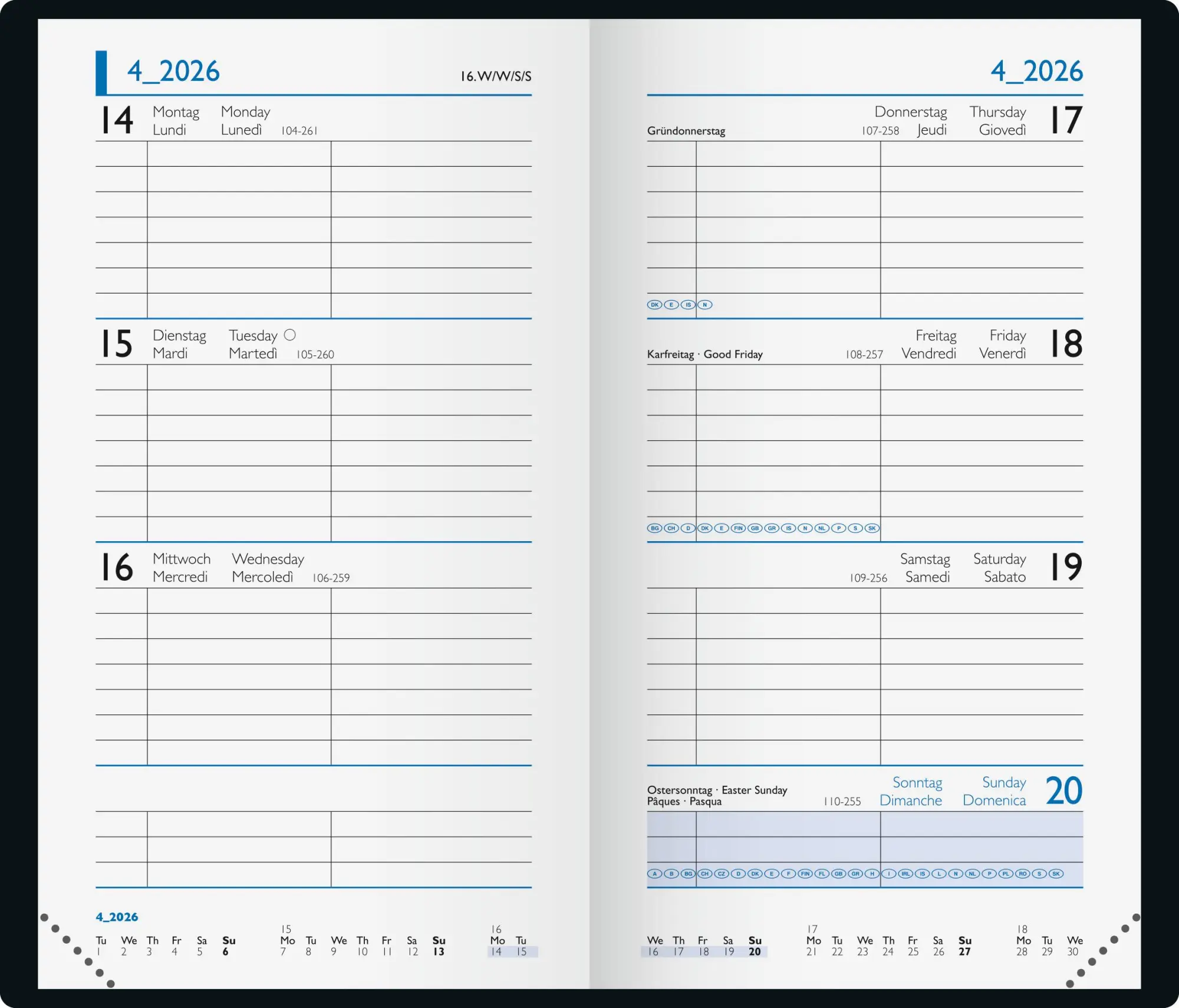 Bild: 4061947143461 | BRUNNEN 1075615036 Taschenkalender Mod. 756 2026 "Beach" A6, Papier