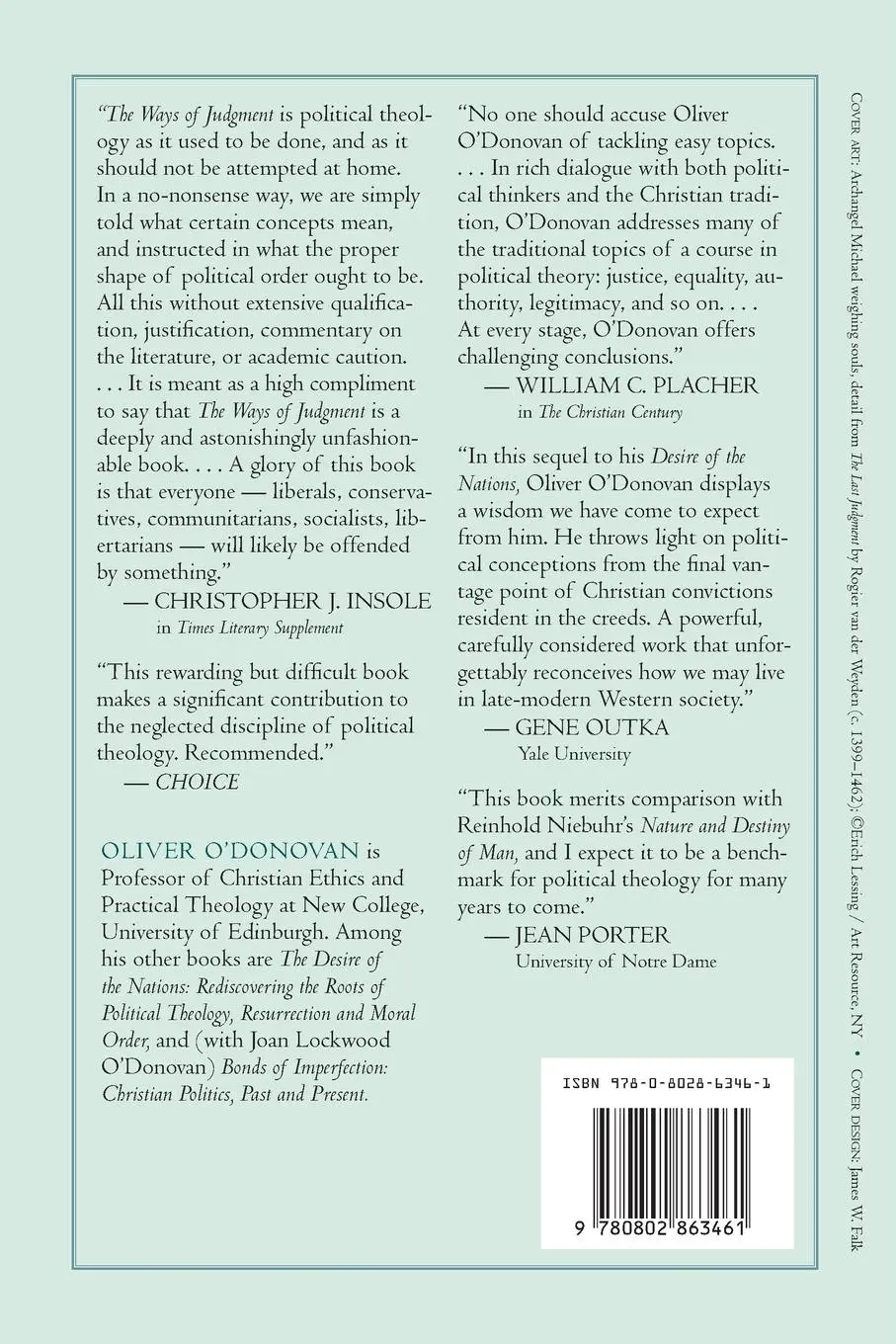 Rückseite: 9780802863461 | The Ways of Judgement | Oliver O'Donovan | Taschenbuch | Englisch