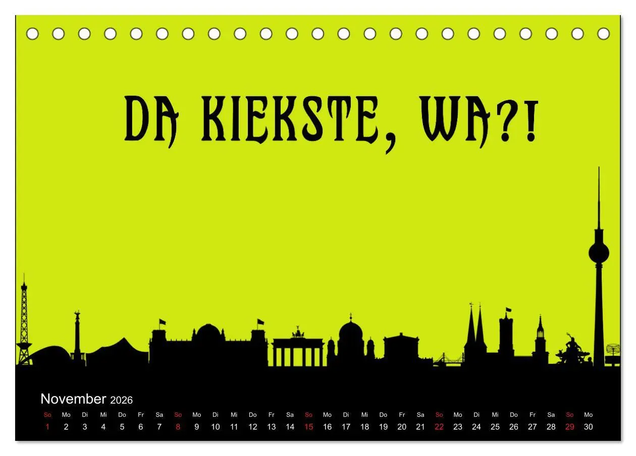 Bild: 9783457433461 | Berliner Mundart (Tischkalender 2026 DIN A5 quer), CALVENDO...