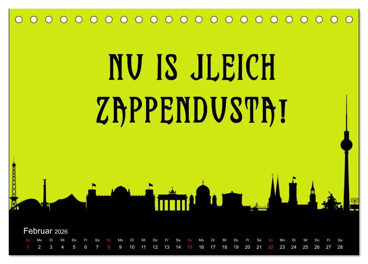 Bild: 9783457433461 | Berliner Mundart (Tischkalender 2026 DIN A5 quer), CALVENDO...