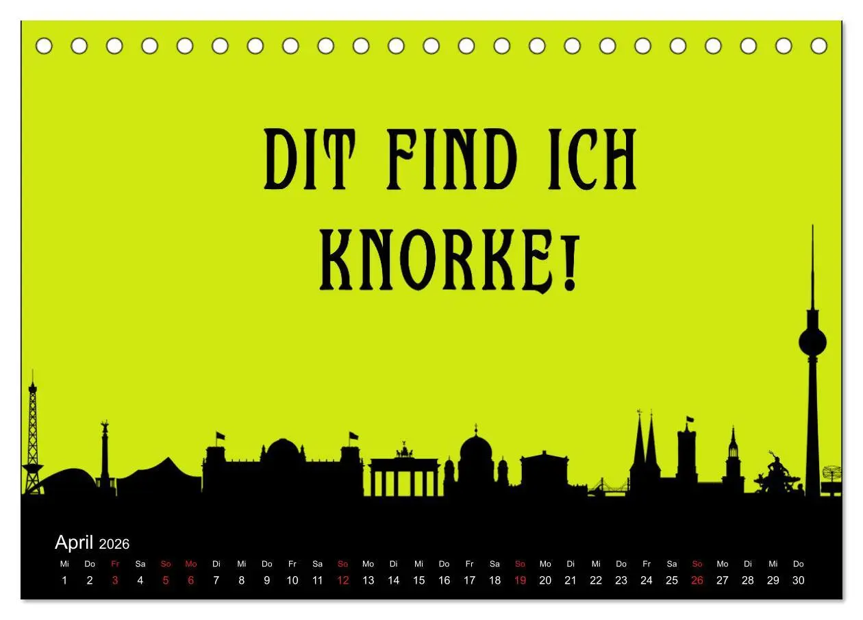 Bild: 9783457433461 | Berliner Mundart (Tischkalender 2026 DIN A5 quer), CALVENDO...