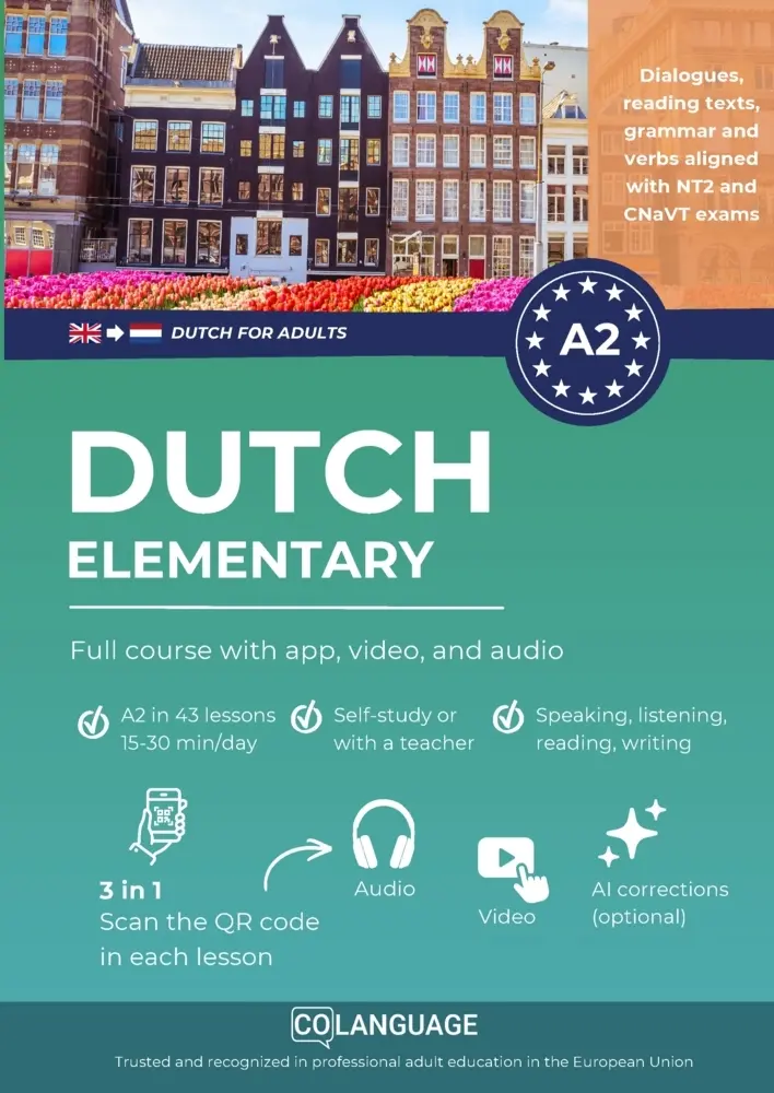 coLanguage Publishing Dutch A2 Elementary, Full Course With App, Video, And Audio