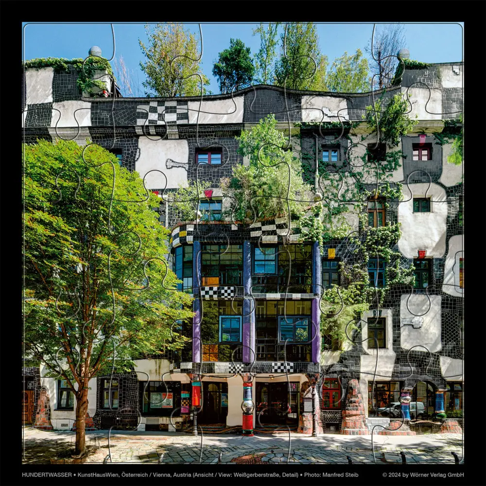 Cover: 4280000853561 | Hundertwasser Puzzle mit Grußkarte | KUNSTHAUSWIEN | GmbH | Box | 1 S.