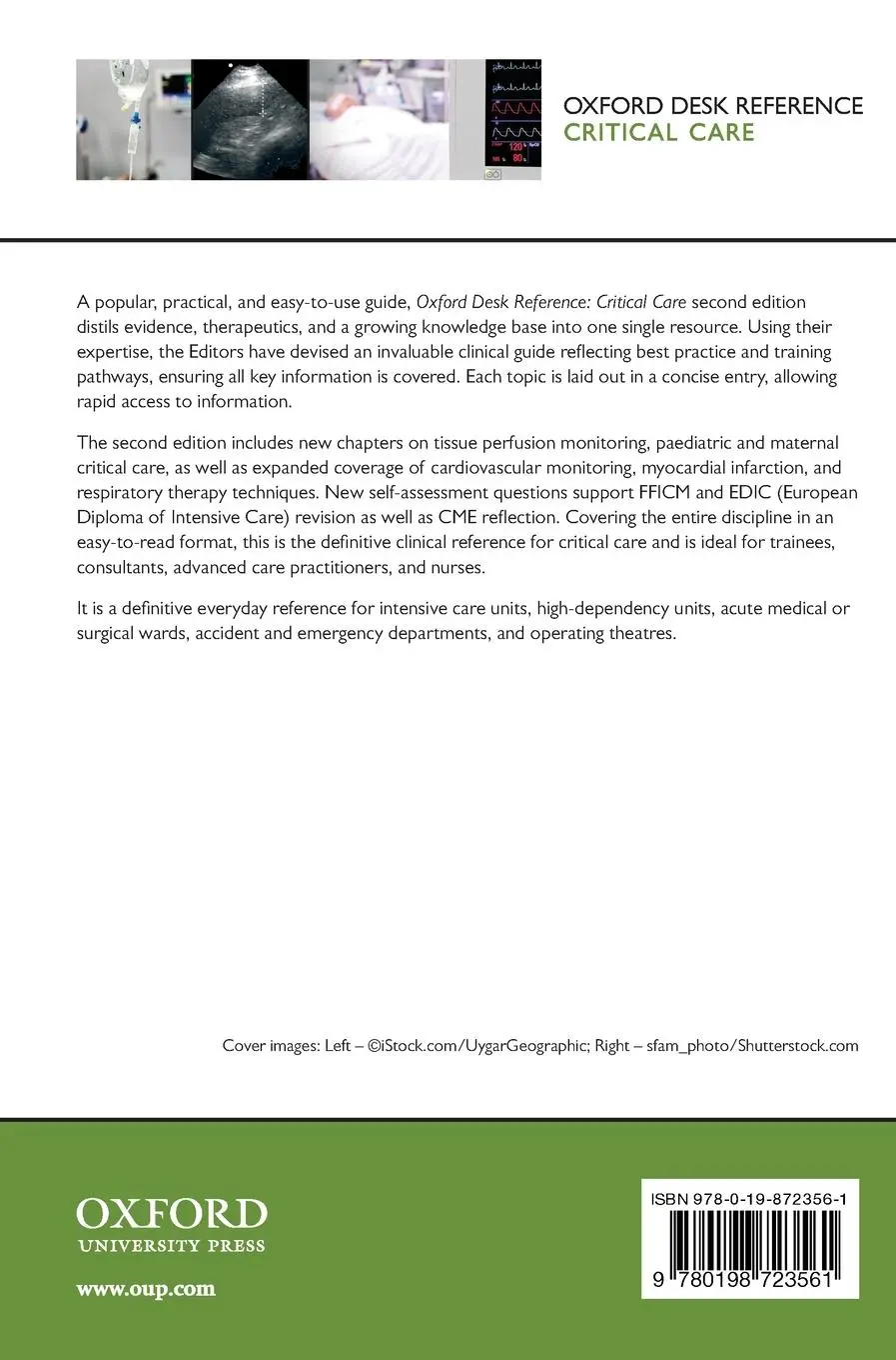 Rückseite: 9780198723561 | Oxford Desk Reference | Critical Care | Carl Waldmann (u. a.) | Buch