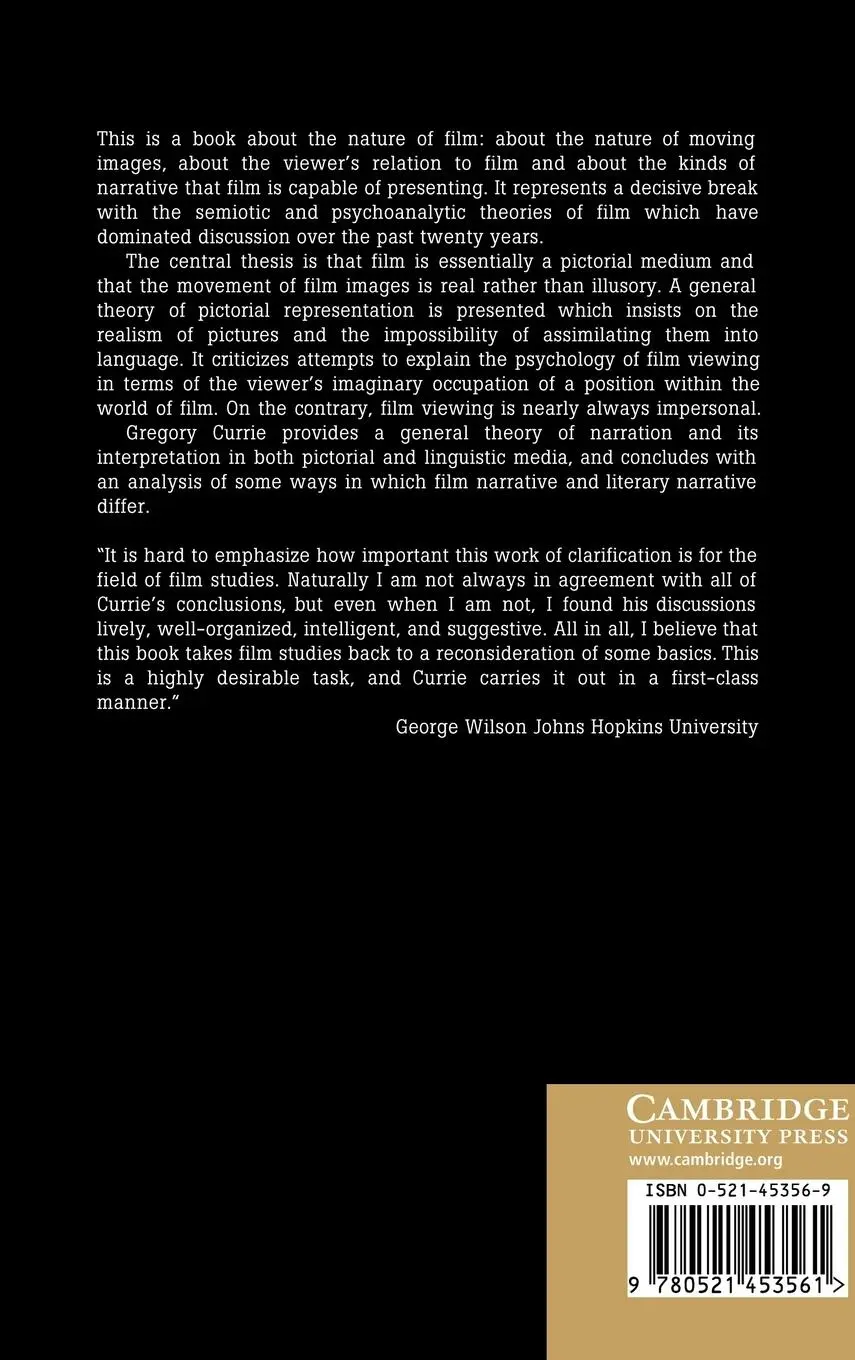 Rückseite: 9780521453561 | Image and Mind | Film, Philosophy and Cognitive Science | Currie