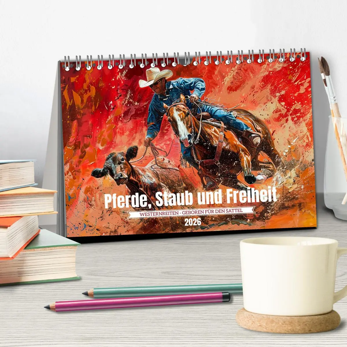 Bild: 9783457423561 | Pferde, Staub und Freiheit (Tischkalender 2026 DIN A5 quer),...