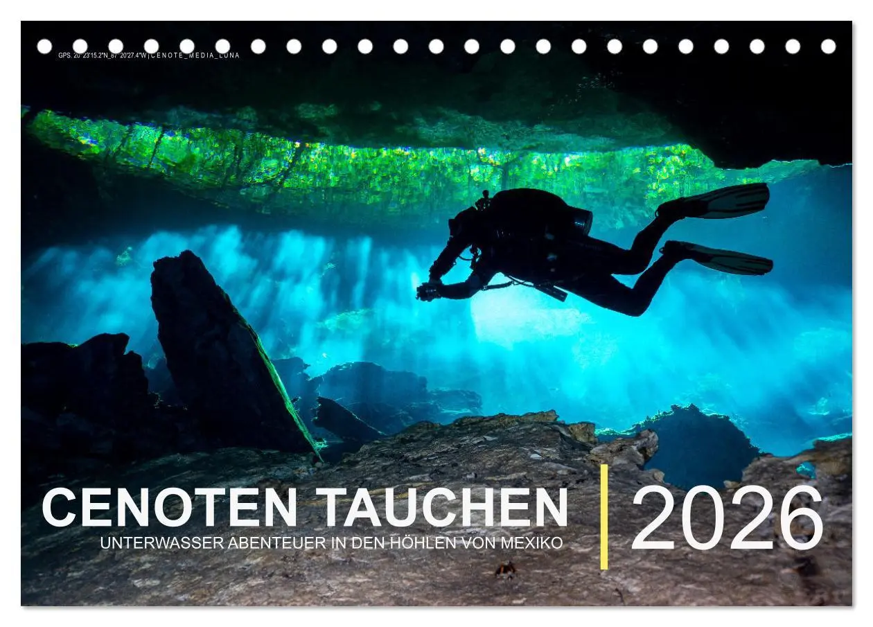 Cover: 9783457663561 | Cenoten Tauchen (Tischkalender 2026 DIN A5 quer), CALVENDO...