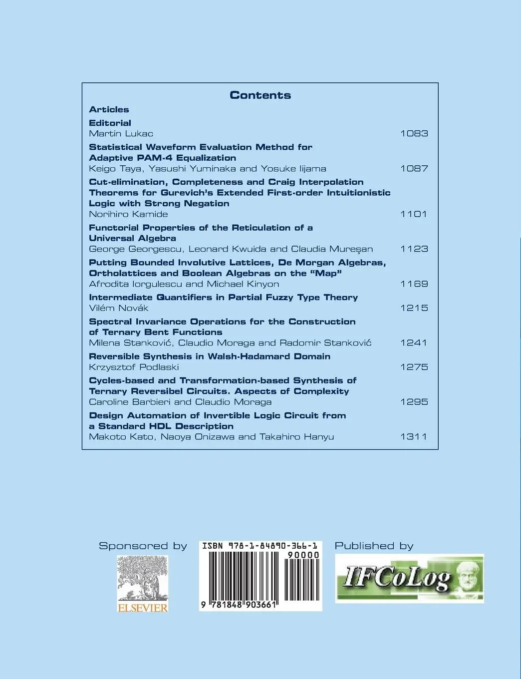 Rückseite: 9781848903661 | Journal of Applied Logics - The IfCoLog Journal of Logics and their...
