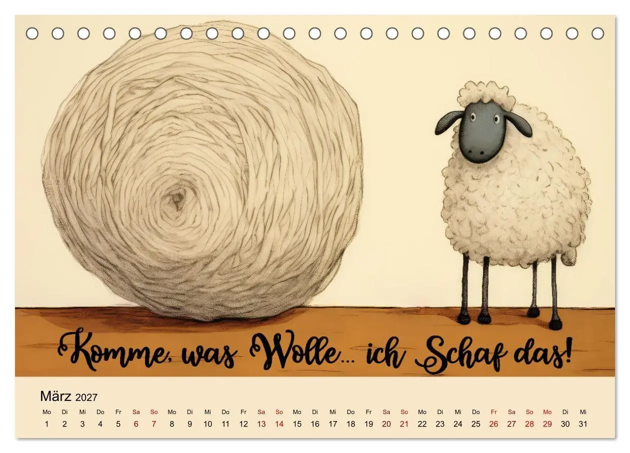 Bild: 9783569213661 | Schafsprüche (Tischkalender 2027 DIN A5 quer), CALVENDO Monatskalender