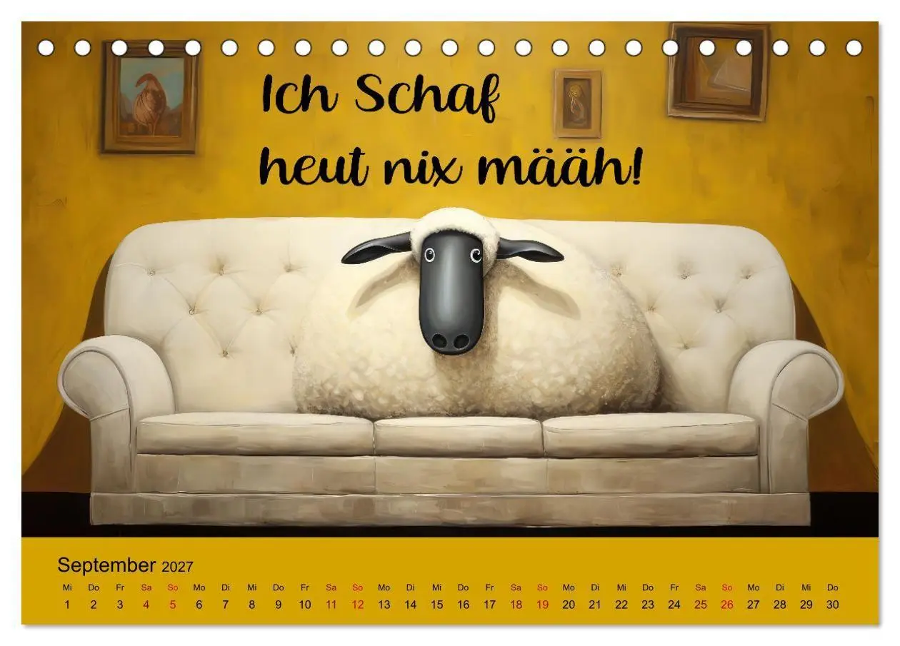 Bild: 9783569213661 | Schafsprüche (Tischkalender 2027 DIN A5 quer), CALVENDO Monatskalender