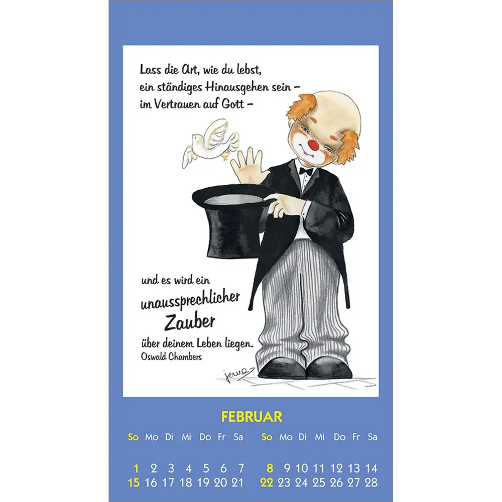 Bild: 9783754893661 | Kleine Clown-Grüße 2026 | Aufkleber-Kalender mit Clown-Motiven | 14 S.