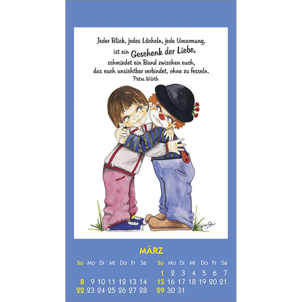 Bild: 9783754893661 | Kleine Clown-Grüße 2026 | Aufkleber-Kalender mit Clown-Motiven | 14 S.