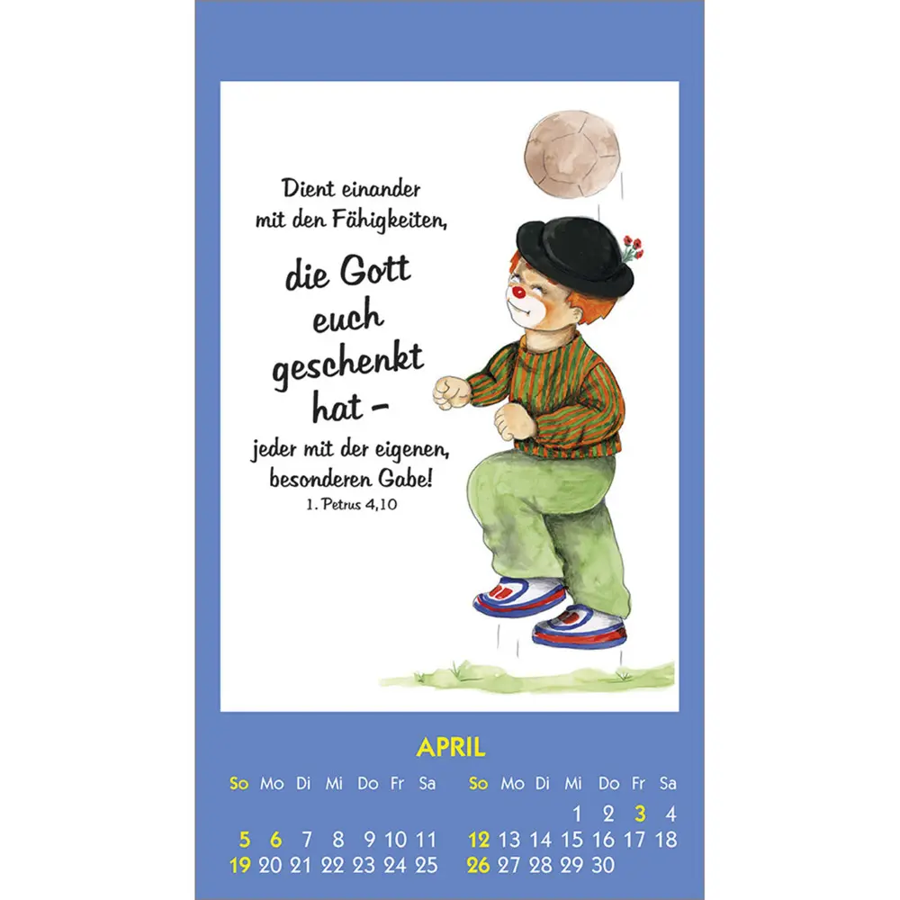 Bild: 9783754893661 | Kleine Clown-Grüße 2026 | Aufkleber-Kalender mit Clown-Motiven | 14 S.