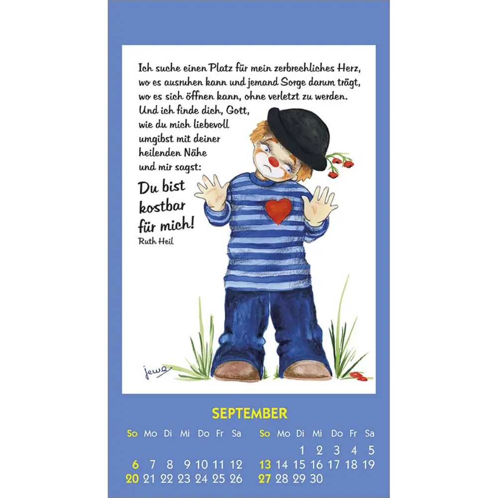Bild: 9783754893661 | Kleine Clown-Grüße 2026 | Aufkleber-Kalender mit Clown-Motiven | 14 S.