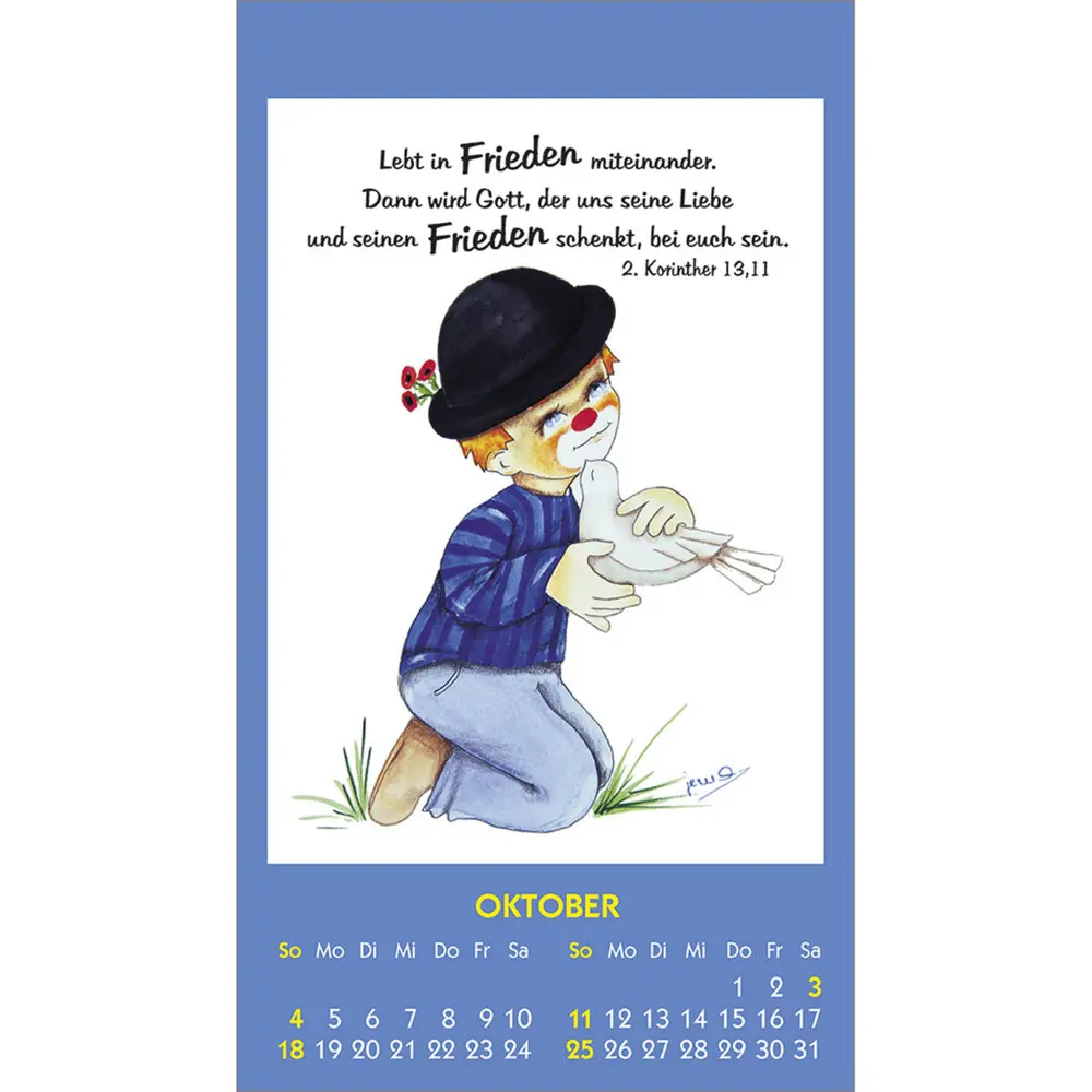 Bild: 9783754893661 | Kleine Clown-Grüße 2026 | Aufkleber-Kalender mit Clown-Motiven | 14 S.