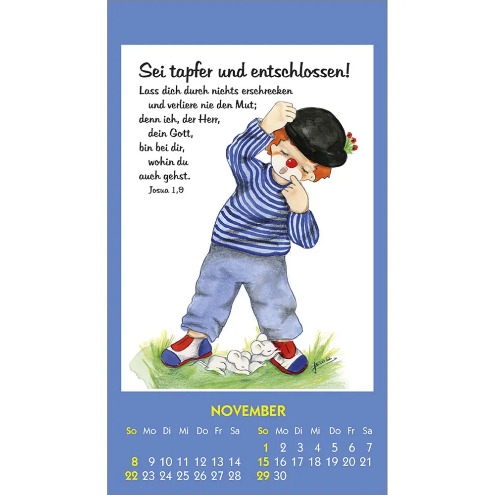 Bild: 9783754893661 | Kleine Clown-Grüße 2026 | Aufkleber-Kalender mit Clown-Motiven | 14 S.