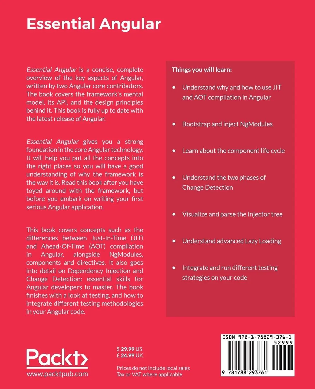 Rückseite: 9781788293761 | Essential Angular | Victor Savkin (u. a.) | Taschenbuch | Englisch