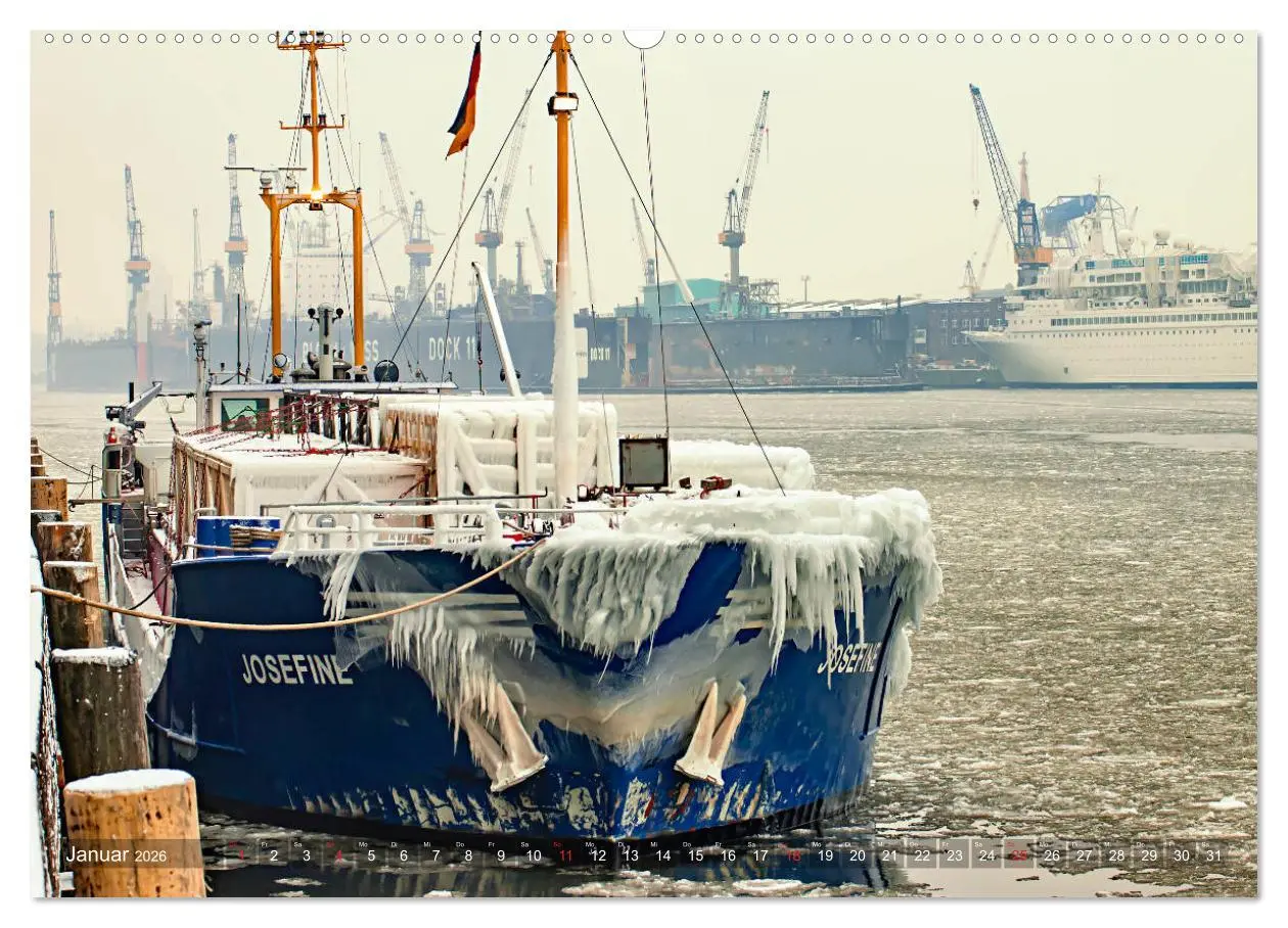 Bild: 9783457713761 | Hamburg Hafen (hochwertiger Premium Wandkalender 2026 DIN A2 quer),...