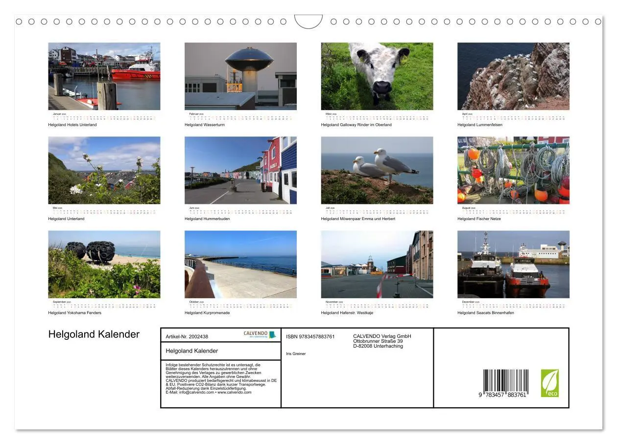 Bild: 9783457883761 | Helgoland Kalender (Wandkalender 2026 DIN A3 quer), CALVENDO...