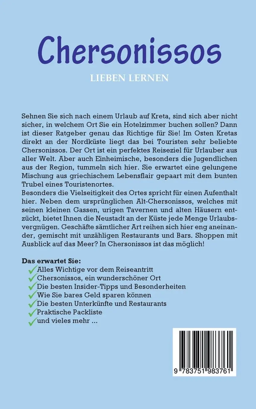 Rückseite: 9783751983761 | Chersonissos lieben lernen: Der perfekte Reiseführer für einen...