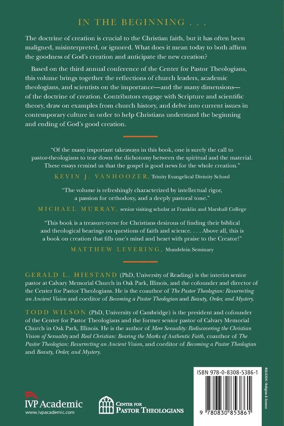 Rückseite: 9780830853861 | Creation and Doxology | The Beginning and End of God's Good World
