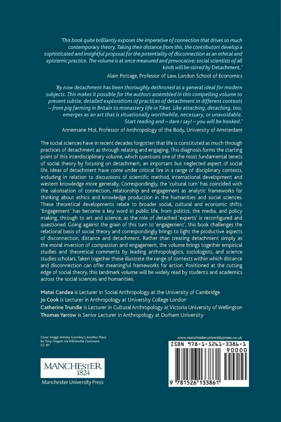 Rückseite: 9781526133861 | Detachment | Essays on the limits of relational thinking | Taschenbuch