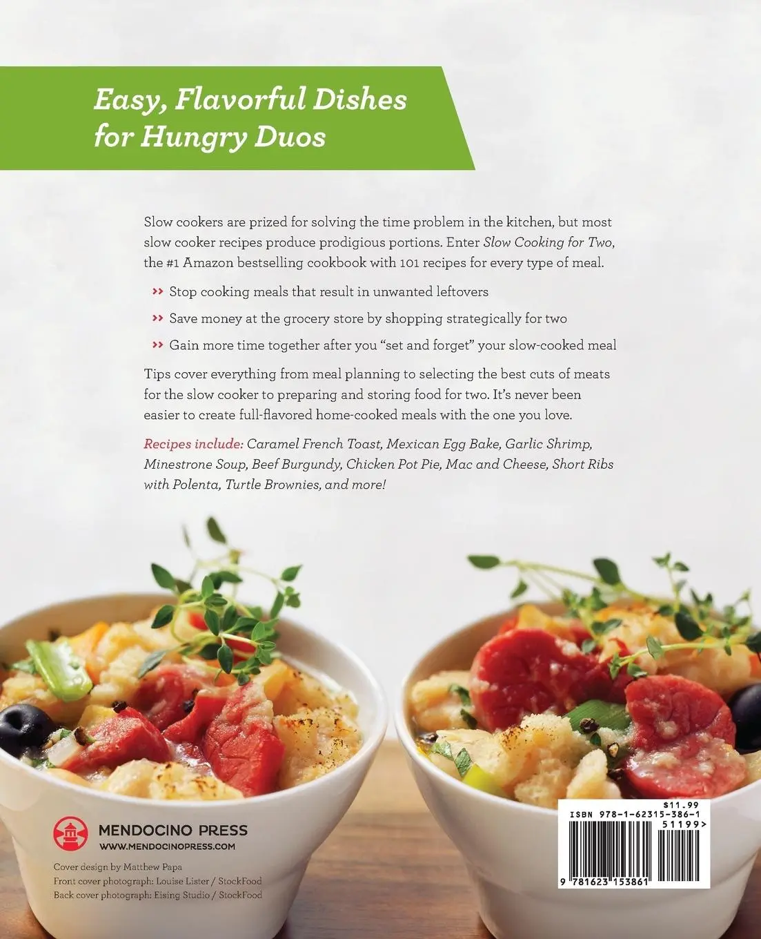 Rückseite: 9781623153861 | Slow Cooking for Two | Mendocino Press | Taschenbuch | Englisch | 2014