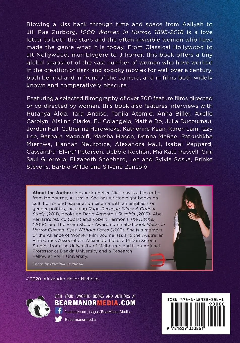 Rückseite: 9781629333861 | 1000 Women In Horror, 1895-2018 | Alexandra Heller-Nicholas | Buch