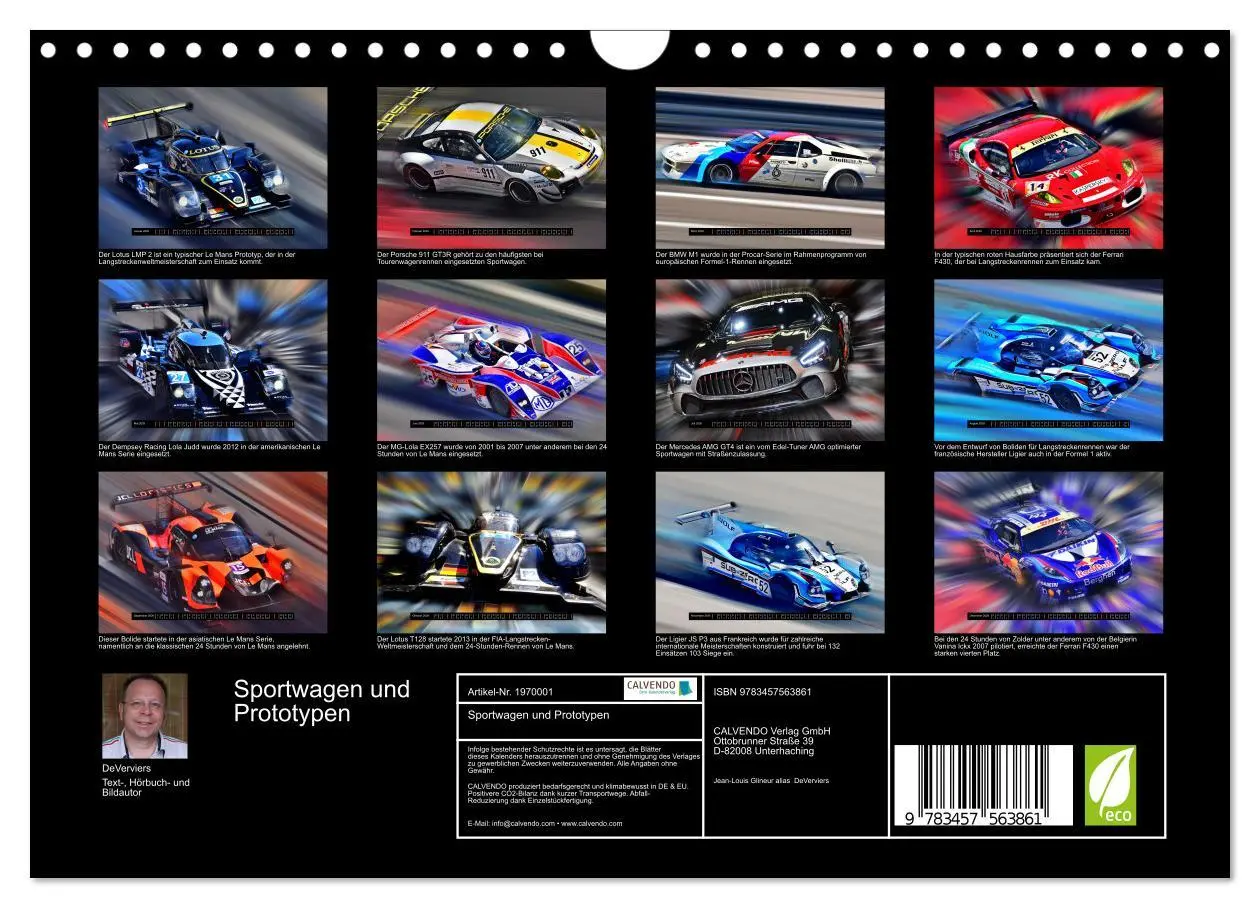 Bild: 9783457563861 | Sportwagen und Prototypen (Wandkalender 2026 DIN A4 quer), CALVENDO...
