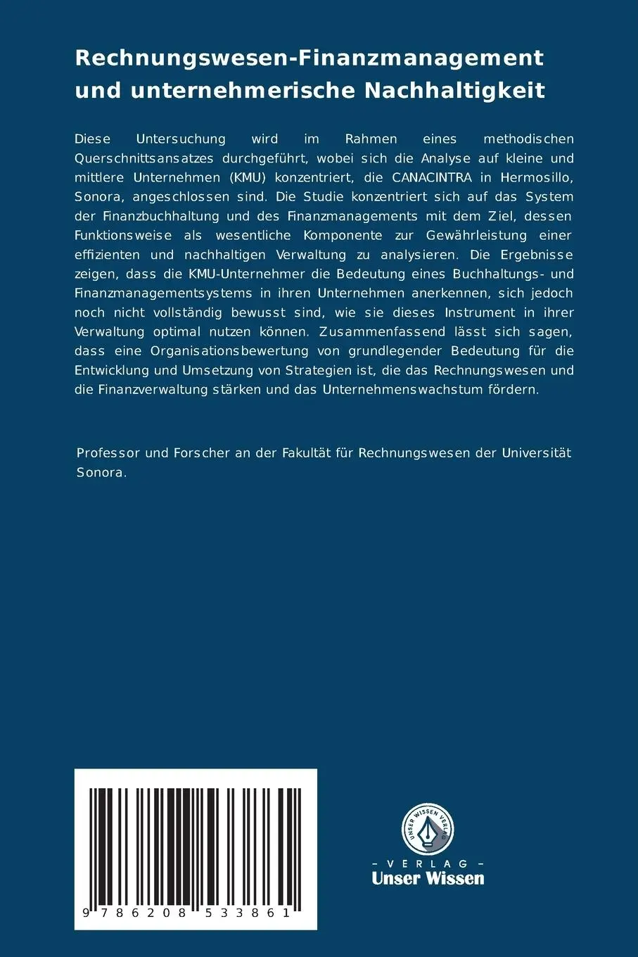 Rückseite: 9786208533861 | Rechnungswesen-Finanzmanagement und unternehmerische Nachhaltigkeit