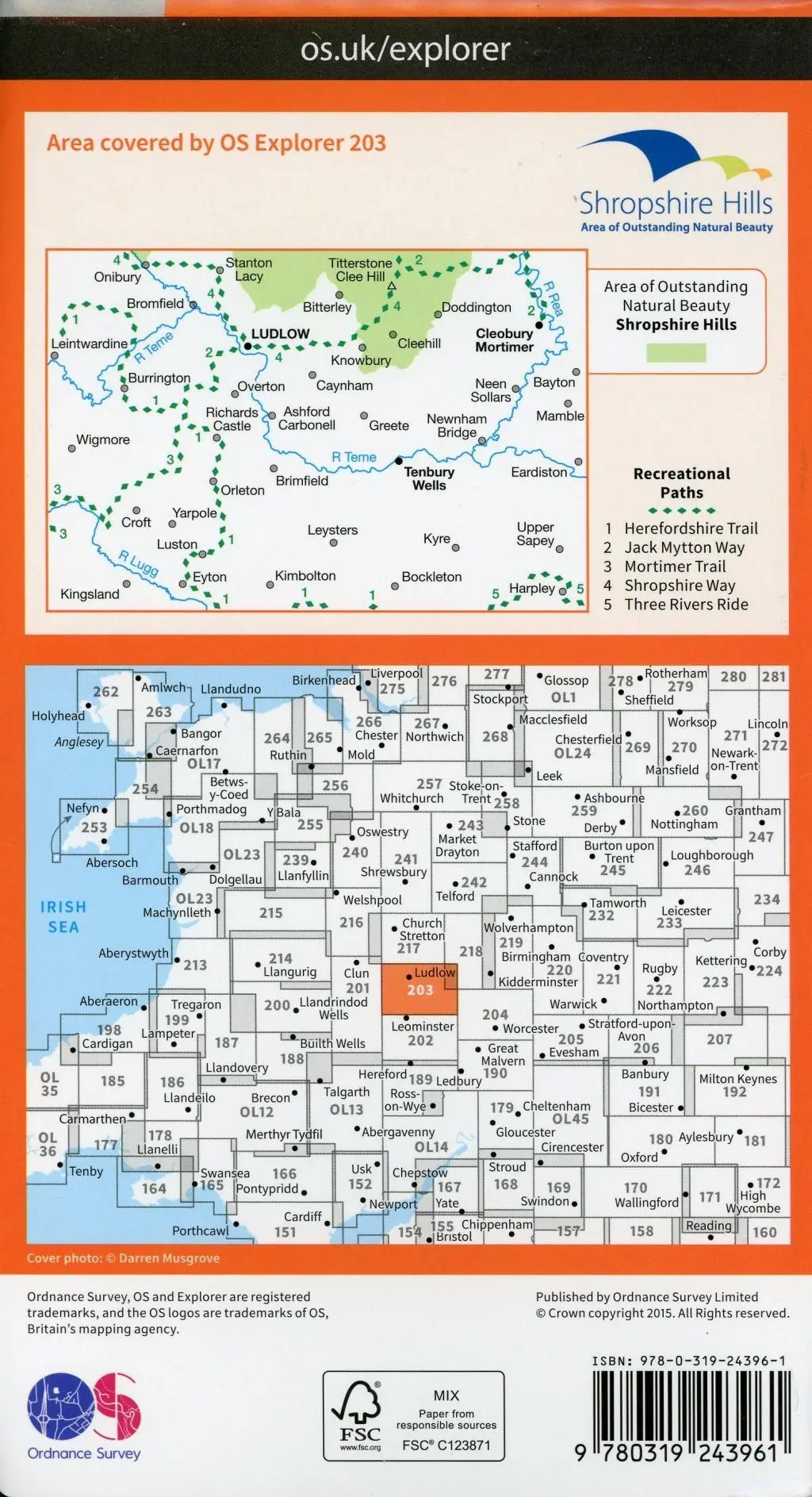 Bild: 9780319243961 | Ludlow and Tenbury Wells | Ordnance Survey | (Land-)Karte | Englisch