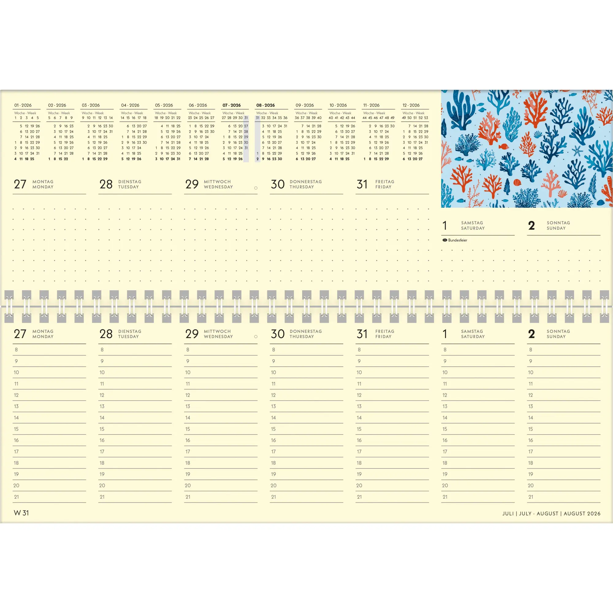 Bild: 4069095004061 | GreenLine Happy Vibes 2026 - Tischquerkalender - Tischkalender -...