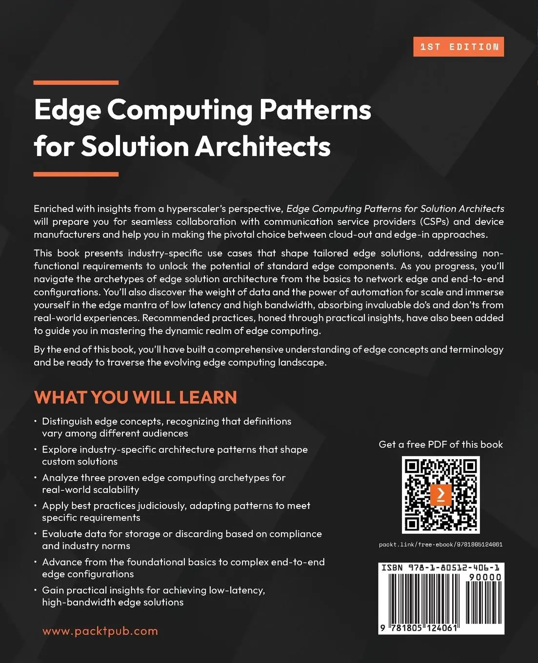 Rückseite: 9781805124061 | Edge Computing Patterns for Solution Architects | Iyengar (u. a.)