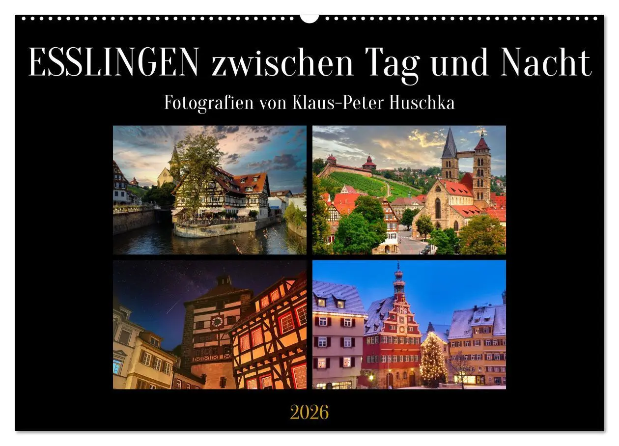 Cover: 9783457374061 | Esslingen zwischen Tag und Nacht (Wandkalender 2026 DIN A2 quer),...