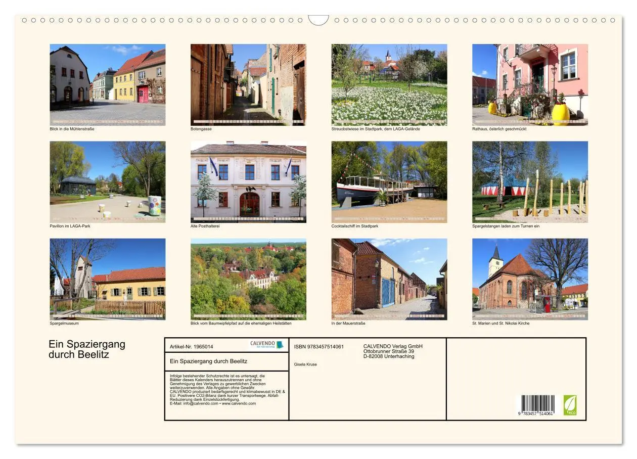 Bild: 9783457514061 | Ein Spaziergang durch Beelitz (Wandkalender 2026 DIN A2 quer),...