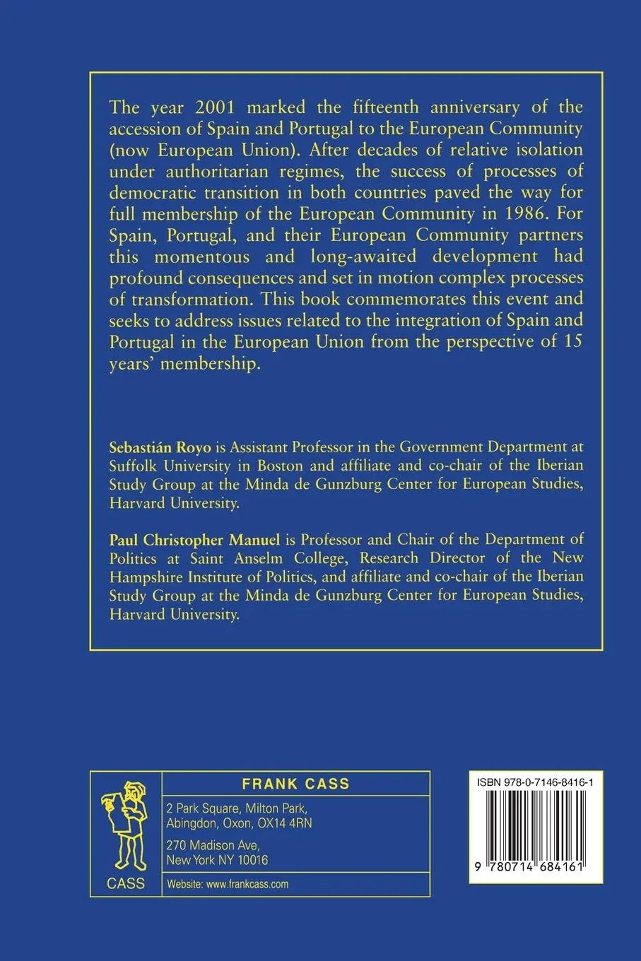 Rückseite: 9780714684161 | Spain and Portugal in the European Union | The First Fifteen Years
