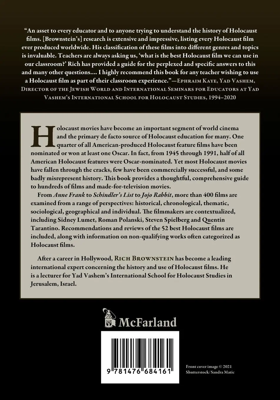 Rückseite: 9781476684161 | Holocaust Cinema Complete | Rich Brownstein | Taschenbuch | Englisch