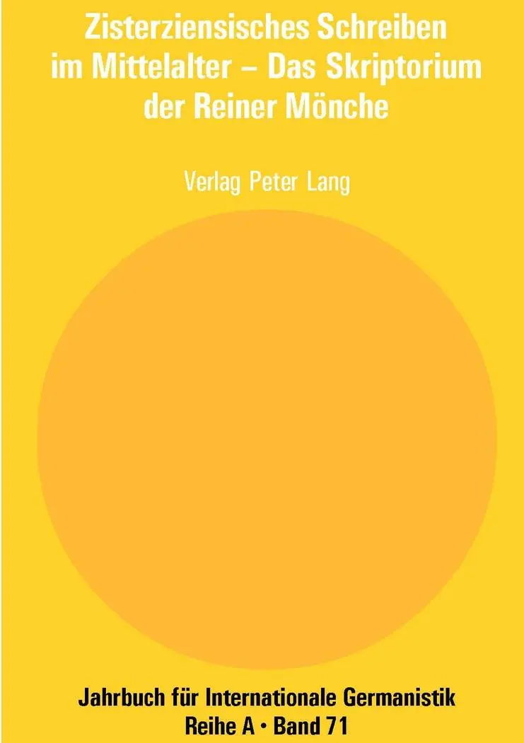 Cover: 9783039104161 | Zisterziensisches Schreiben im Mittelalter - Das Skriptorium der...