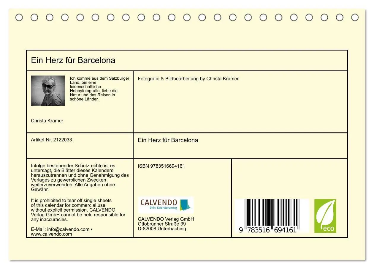 Bild: 9783516694161 | Ein Herz für Barcelona (Tischkalender 2026 DIN A5 quer), CALVENDO...