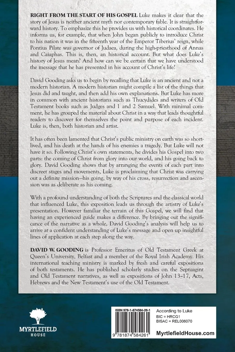 Rückseite: 9781874584261 | According to Luke | David Gooding | Taschenbuch | Englisch | 2013