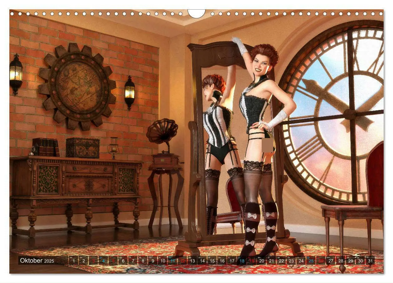 Bild: 9783435024261 | Steampunk Ladys Pin Up (Wandkalender 2025 DIN A3 quer), CALVENDO...