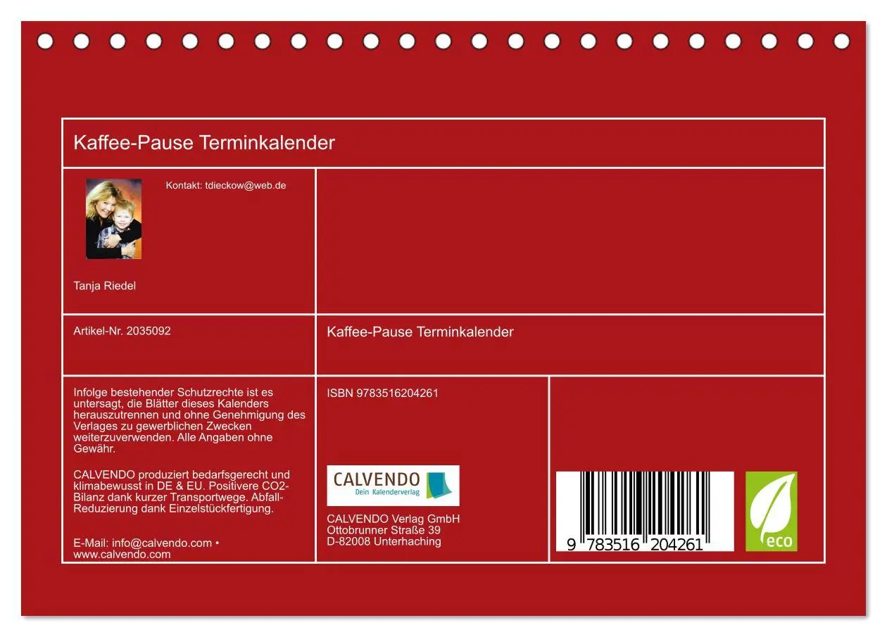 Bild: 9783516204261 | Kaffee-Pause Terminkalender (Tischkalender 2026 DIN A5 quer),...