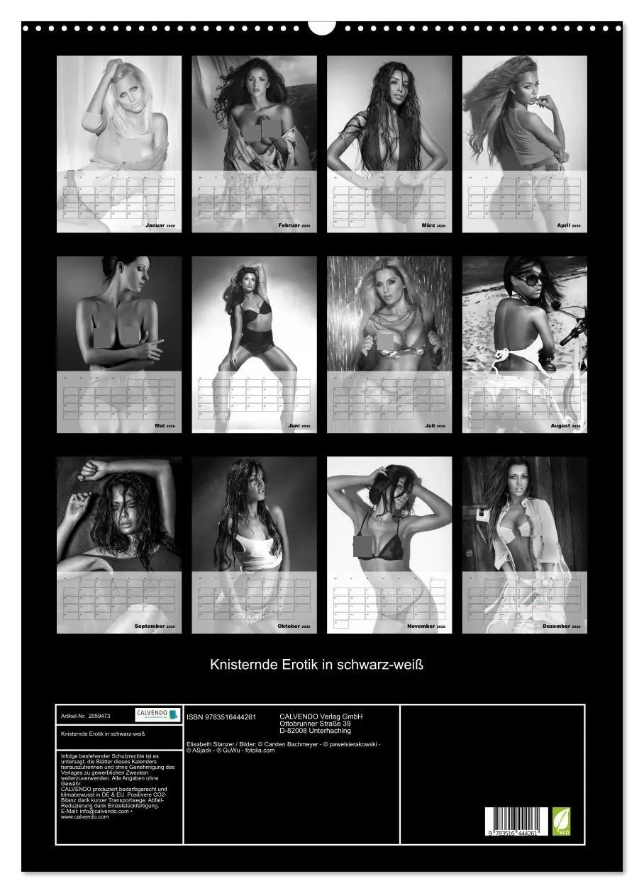 Bild: 9783516444261 | Knisternde Erotik in schwarz-weiß (Wandkalender 2026 DIN A2 hoch),...