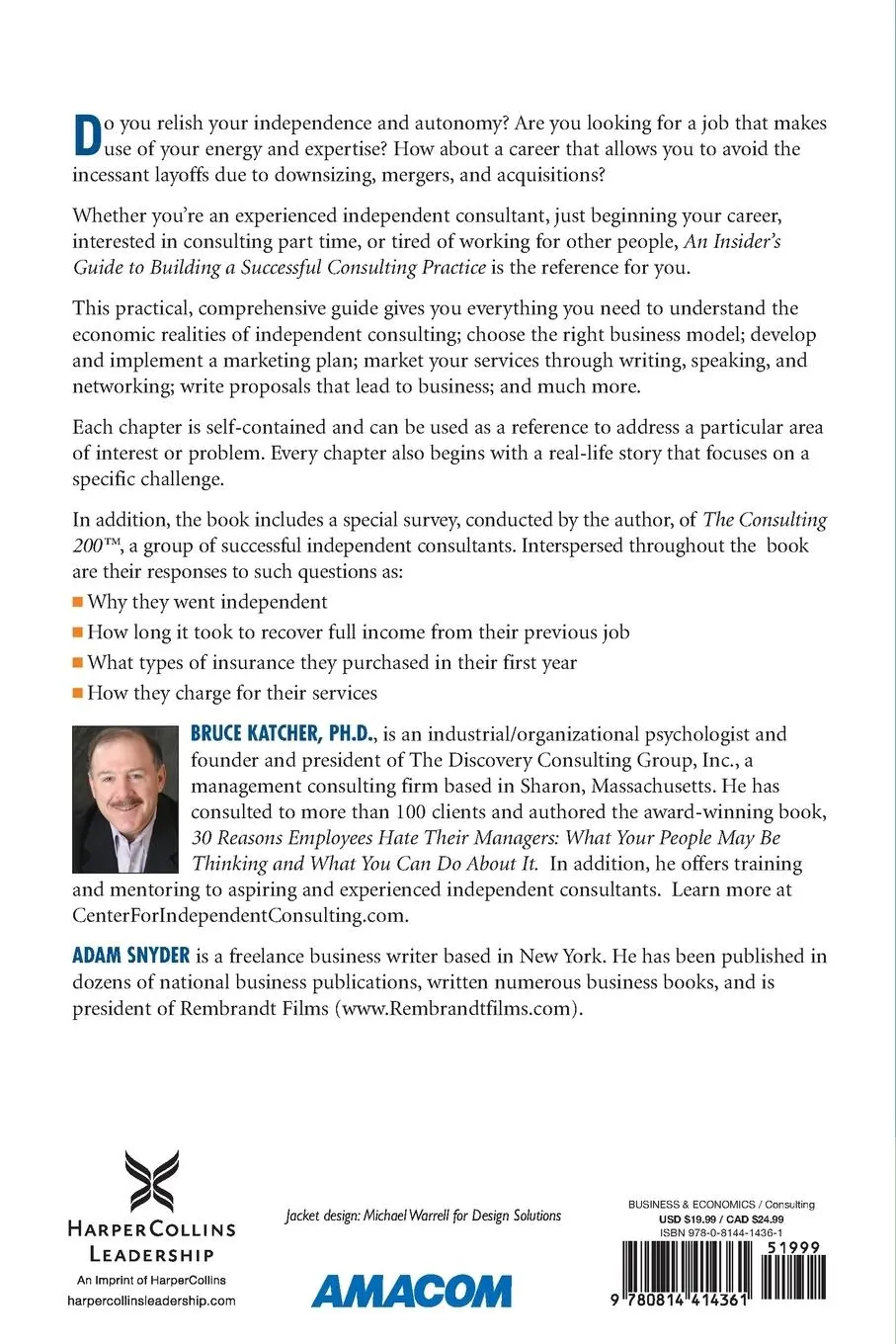 Rückseite: 9780814414361 | An Insider's Guide to Building a Successful Consulting Practice | Buch