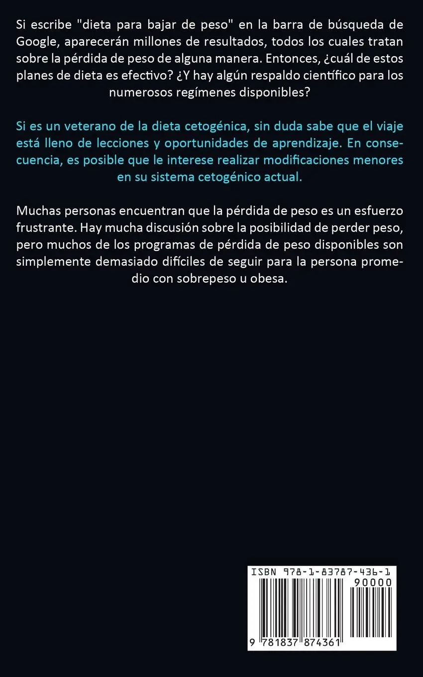 Rückseite: 9781837874361 | Dieta Cetogénica | Bonifacio Andreu | Taschenbuch | Spanisch | 2023