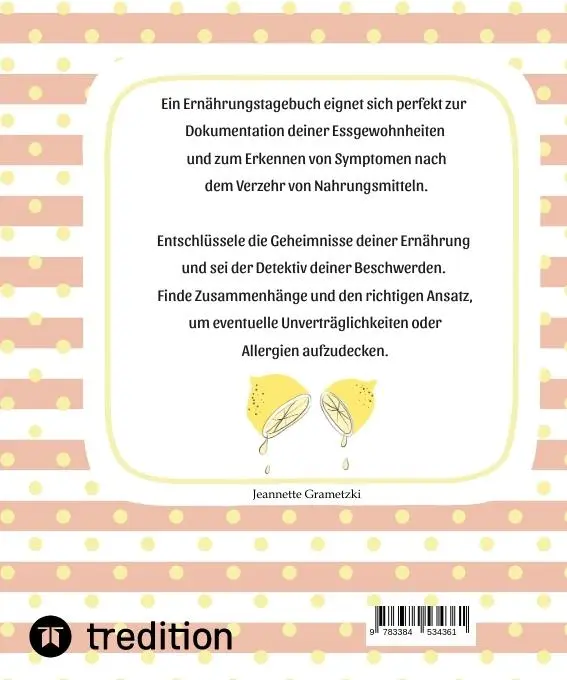 Rückseite: 9783384534361 | Mein persönliches Ernährungstagebuch | Jeannette Grametzki | Buch